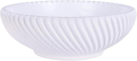 DOVDOV White Beveled Edge Decorative Bowl Large Modern Fruit Bowl Home Decor Bowl for Kitchen Countertops, Coffee Tables, or Entryway Tables Minimalist Key Holder and Centerpiece Fruit Bowl