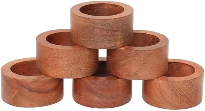 Classic Handmade Napkin Rings Set, Dining Table Holders - Image 5