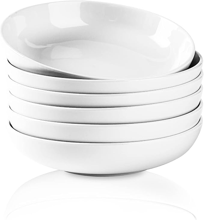 Selamica Ceramic 7.8 inch pasta bowls, 26 Ounce large porcelain salad soup bowls by Selamica