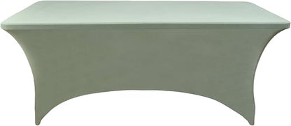 121 2-Pack 6ft Spandex Table Covers for Rectangle Standard Folding Tables - Wrinkle Resistant Stretch Tablecloths - Ultimate Fitted Table Protector for Parties, Banquet, and Wedding