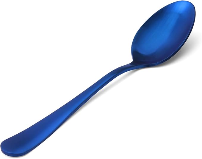 Matte Blue Silverware Set, Satin Finish 20-Piece Stainless Steel Flatware Set - Image 4