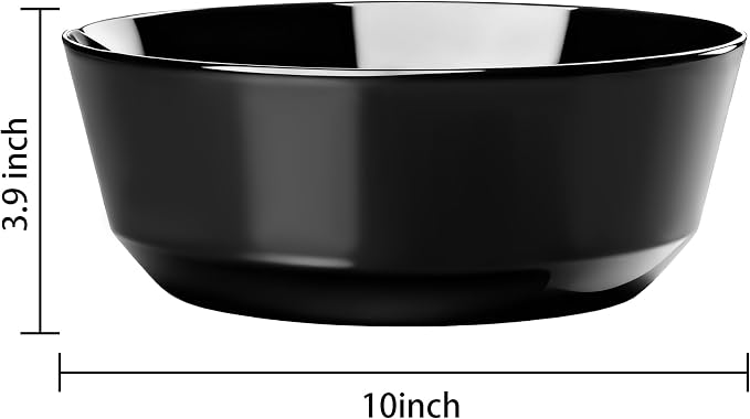 8 Pack Black Serving Bowls for Wedding | 128oz Heavy Duty Disposable Plastic - Image 2