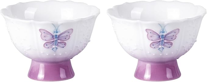 KAMMAK Tea Cup, 1.3oz Mini Porcelain Tea Cups Set of 2, Ceramic Teacups by KAMMAK