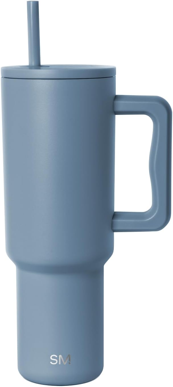 Simple Modern Tumbler with Handle and Straw | 40oz | Blue | Trek Tumbler by Unknown