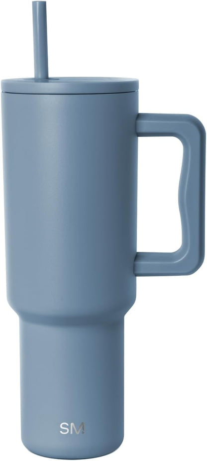Simple Modern Tumbler with Handle and Straw | 40oz | Blue | Trek Tumbler by Unknown