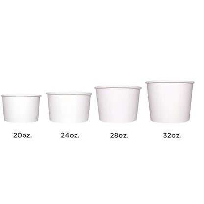 Karat [24oz - 600 ct] Paper Soup Bowls for Hot/ Cold Food - Ideal for Soup, NoodIes, Pasta and Snacks - White (C-KDP24W)