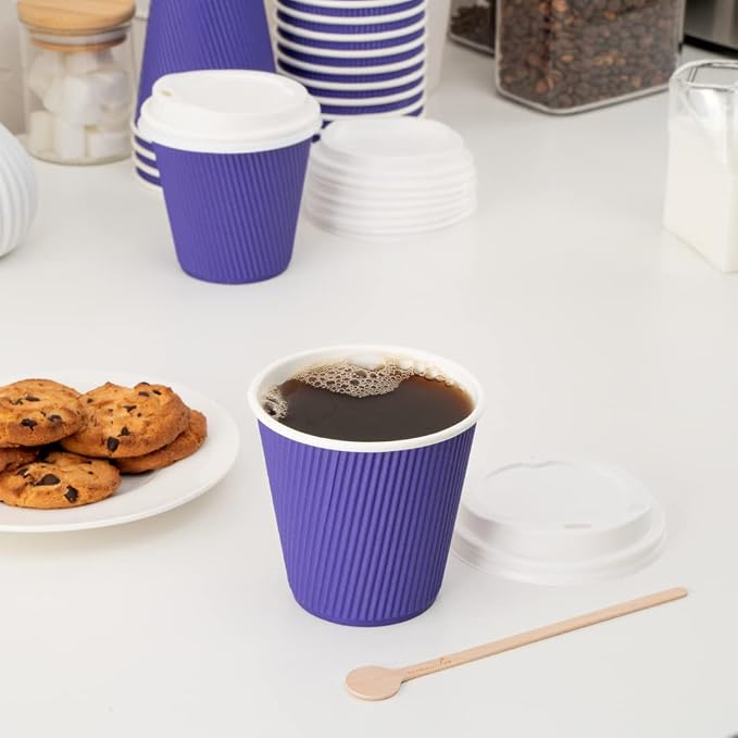 Restaurantware 8 Ounce Double Wall Disposable Coffee Cups, 500 Insulated Royal - Image 7
