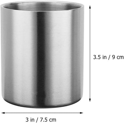 GALPADA Double Wall Stainless Steel Water Cup 260ml, Brushed Metal Insulated - Image 2
