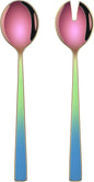 Colorful Rainbow Salad Serving Utensils Set of 2, 9.4 Inch Long Salad Serving by DEHOVKitchen