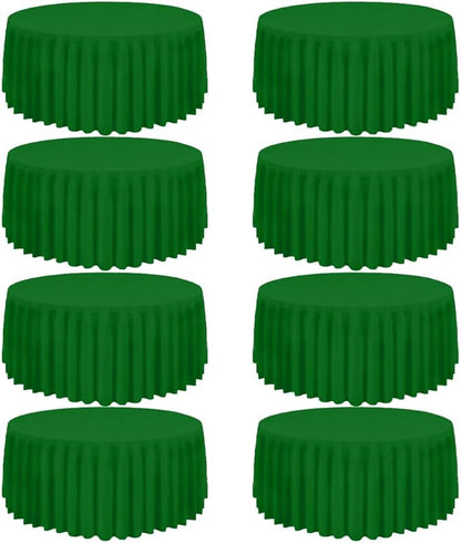 8 Pack Round Tablecloth 90 Inch Green Table Cloth for Round Tables, Washable Polyester Tablecloth Stain and Wrinkle Resistant Decorative Table Cover for Wedding Party Dining Banquet