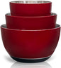 WHYSKO® Stainless Steel Mixing Bowls (Set of 3) with Non-Slip Silicone Base for Kitchen, Dishwasher Safe Bowls for Meal Prep, Cooking, Baking, Serving, Food Storage (Red)