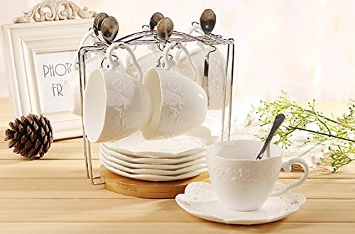Jusalpha White Porcelain 5OZ- Tea Cup and Saucer Set - Image 5