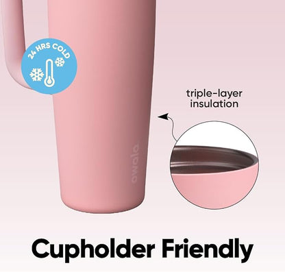 Owala FreeSip Tumbler Stainless Steel Water Bottle 30 oz Rose Quartz | - Image 4