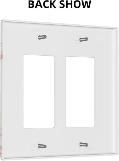 Outlet Covers Baseball Sports Ball Game 2 Gang Light Switch Cover Double Rocker Wall Plate Decorative GFCI Receptacle Electrical Switchplate for Bathroom Bedroom Decor（2 Pack）