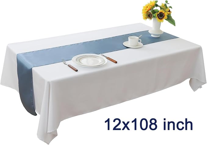 Dusty Blue Satin Table Runner 10 Pack - Image 3