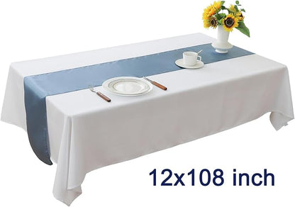 Dusty Blue Satin Table Runner 10 Pack - Image 3