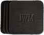 Ox & Pine Personalized Leather Coaster - Sold Individually or in Sets of 4 - Customize Inscription - 100% Full-Grain Leather – 4" Round or 4" Square (Square, Black, Set of 4 Coasters)