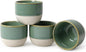 4oz Espresso Cups Set of 4, Cappuccino – Two-Tone Stackable Small Mugs by KERMANDO