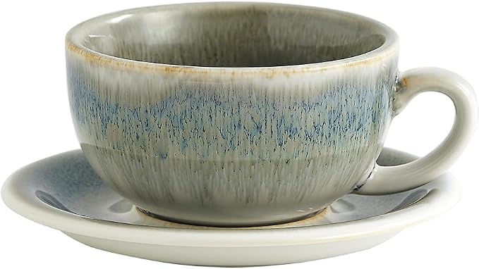 Coffeezone Vintage Design 12 oz Ceramic Latte Art Cappuccino Barista Cup by Coffeezone