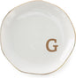 Initials Ring Dish Jewery Tray with Personalized G-Monogrammed Gifts Wedding Engagement for Women Friends sister,Ceramic White