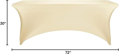 LZY Spandex Table Covers 6 Feet, Stretch/Fitted Table Covers for 6 Feet Folding Table, Rectangular Spandex Table Cloths for Wedding Party or Event (6FT-2PCS, Champn)