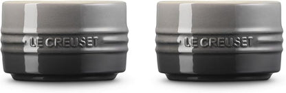 Le Creuset Stoneware Round Ramekin Straight Wall Set of 2, 7 oz. Each, Oyster