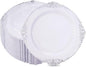 100pcs White Silver Plastic Plates by Hioasis