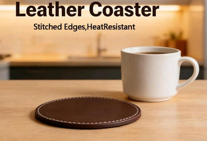 Leather Coasters for Drinks, Drink Coaster for Tabletop Protection Home Decor & - Image 5