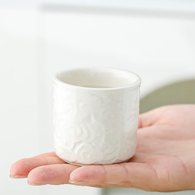 Ceramic Espresso Cups Set of 2, 3.4 Oz Espresso Mugs, Demitasse Cups - Image 5