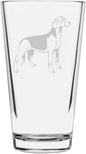 Serbian Tricolour Hound Custom Personalized Dog Themed Etched All Purpose 16oz Pint Glass