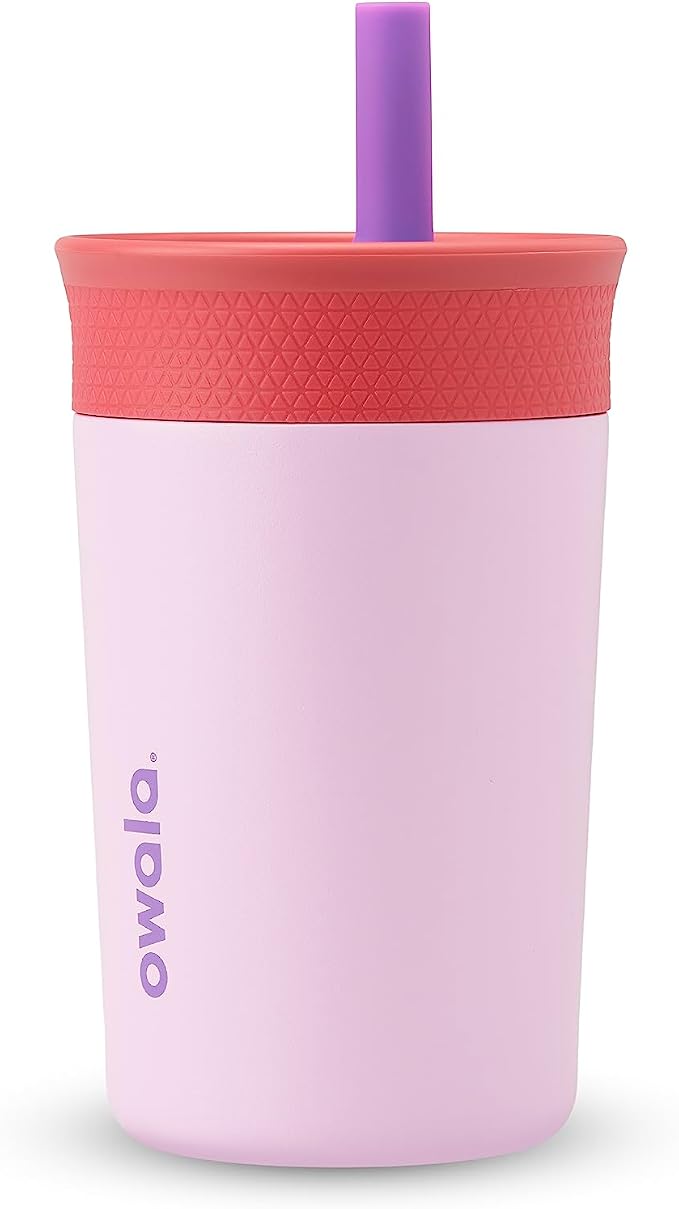 Owala Tumbler Kids Stainless Steel Water Bottle 12 oz Lilac Rocket | Insulated by Unknown