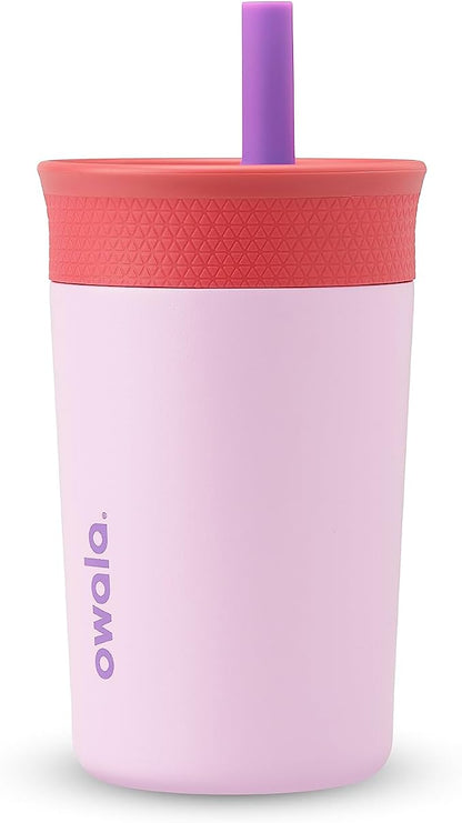 Owala Tumbler Kids Stainless Steel Water Bottle 12 oz Lilac Rocket | Insulated by Unknown