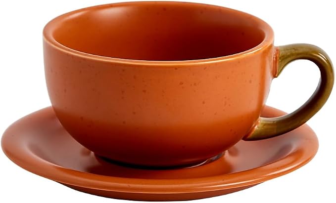 Coffeezone Vintage Design 12 oz Ceramic Latte Art Cappuccino Barista Cup by Coffeezone