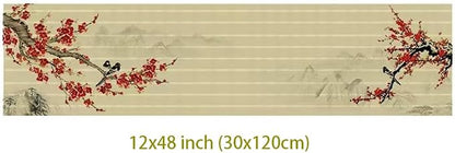 Asian Style Bamboo Table Runner, Ancient Chinese Paintings Zen Table Mat - Image 4