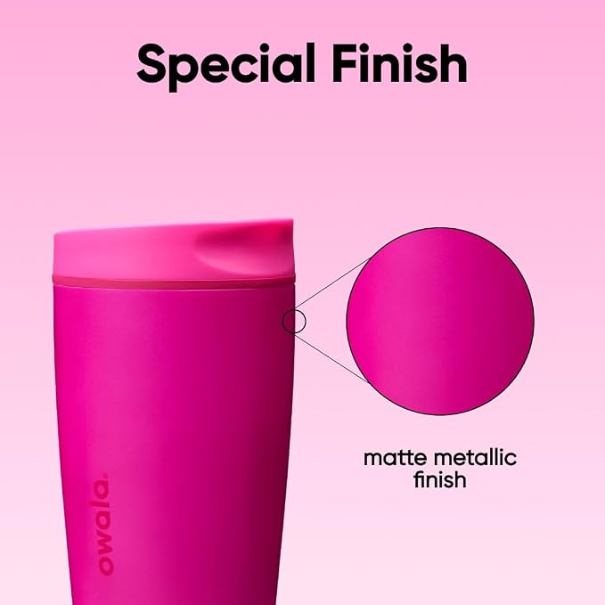 Owala SmoothSip Slider Insulated Stainless Steel Coffee Tumbler, Reusable Iced - Image 5