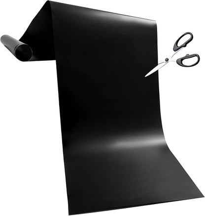 Large Roll-Up Oven Liners – 17” x 75” Non-Stick, Reusable Heavy Duty Mats for Oven Bottom, Toaster & Oven Types – BPA & PFOA Free Kitchen Accessory (Black)