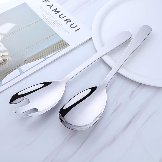 12 Inches Stainless Steel Salad Server Sets - Image 3