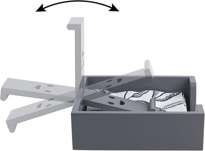 Bamboo Flat Napkin Holder with Weighted Arm Decorative Napkin Tray Dispenser for Table Kitchen Bathroom Dinning (grey)