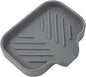 Silicone Bathroom Soap Dishes with Drain Spout-Bathroom and Kitchen Sink Organizer,Sponge Holder,Dish Soap Tray,Perfect for Dispenser,Scrubber,Bottle,Cup on Sink or Counter-Grey 4.9"×3.2"