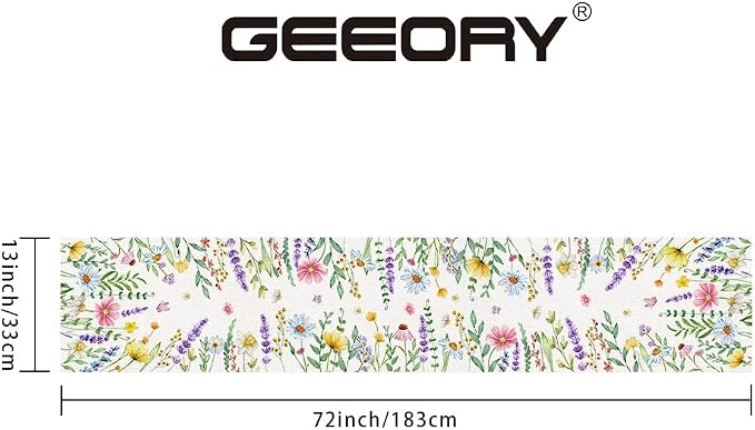 Spring Table Runner 13 x 72 Inch, Floral Wildflowers Decorative Rustic - Image 6