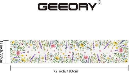 Spring Table Runner 13 x 72 Inch, Floral Wildflowers Decorative Rustic - Image 6