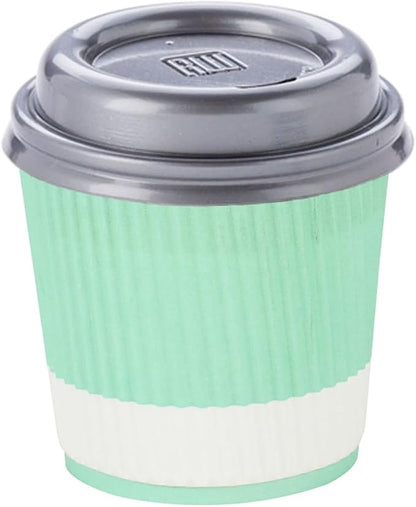 Restaurantware Ripple Wall Coffee Cups 500 Count 4 Ounce Insulated Light Green - Image 6