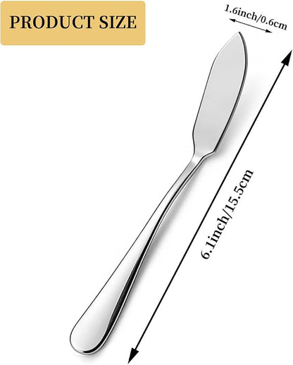 Berglander Stainless Steel Butter Knives Set of 6Pcs, 5.7" Butter Spreader - Image 2