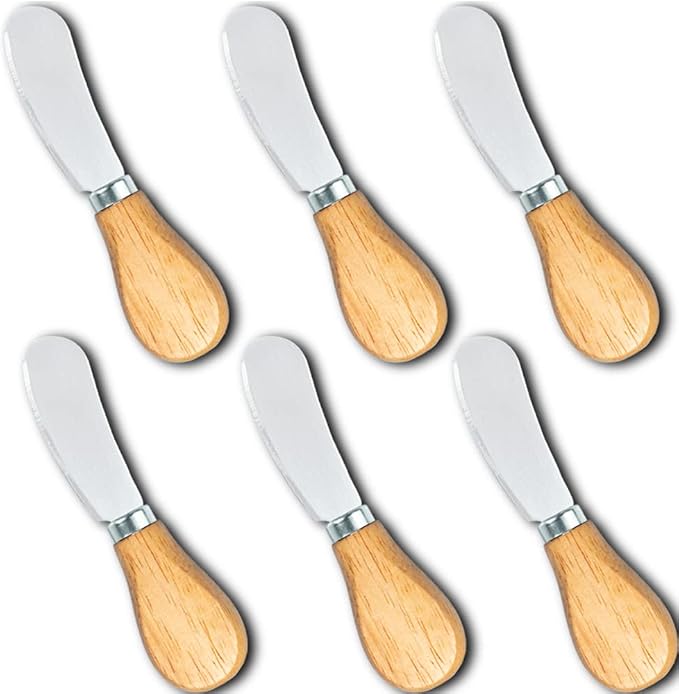 Small Cream Cheese Spreader Knives Set, Wooden 5in, Stainless Steel Butter by GotoBuy