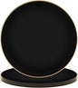 PARTY BARGAINS 13-Inch Charger Plates - 4 Pack, Organic Collection Black Gold Rim, Heavy-Duty Disposable Chargers for Elegant Dining - Ideal for Weddings and Formal Events