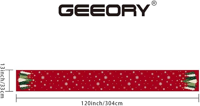 Christmas Table Runner 13x120 Inch, Xmas Trees Snowflakes Holiday Decorative - Image 6
