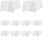 PureFit 10 Pack Rectangle White Table Cloths 90 x 132 Inch for 8Ft Tables, Stain and Wrinkle Resistant Table Linens for Home Use, Wedding, Party, Banquet and Camping