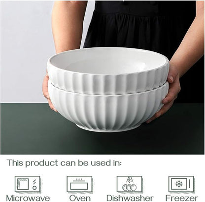 DOWAN 9.8'' Serving Bowls, 86 oz Large Salad Bowl, Ceramic Serving Dishes - Image 6