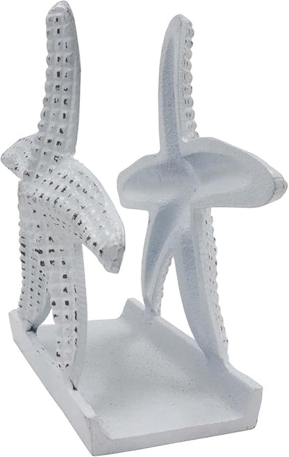 Nautical Starfish Lunch/Dinner/Metal Napkin Holder/Kitchen Napkin/Beverage Cocktail/Ocean/Coastal By The Metal Magician (Distressed White)