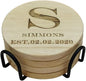Personalized Monogram Coasters, Custom Engraved Wooden Coasters for Drinks, Great Gifts (Set of 4)